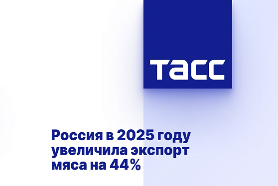 Россия в 2025 году увеличила экспорт мяса на 44%